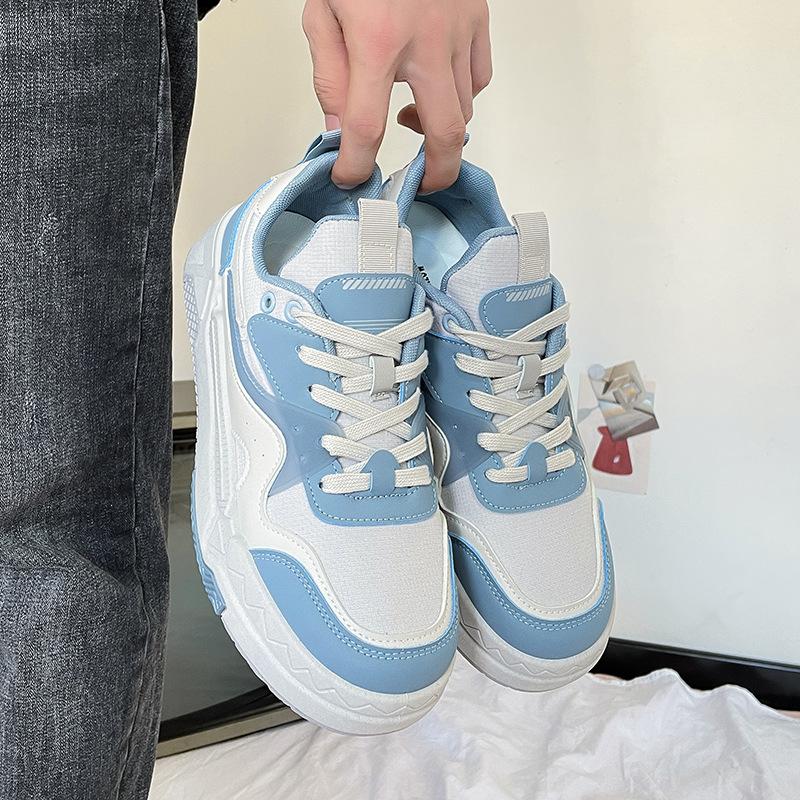 

College style Guochao couple shoes 2025 new autumn sports shoes platform women s shoes casual men s shoes versatile board shoes 39 белый