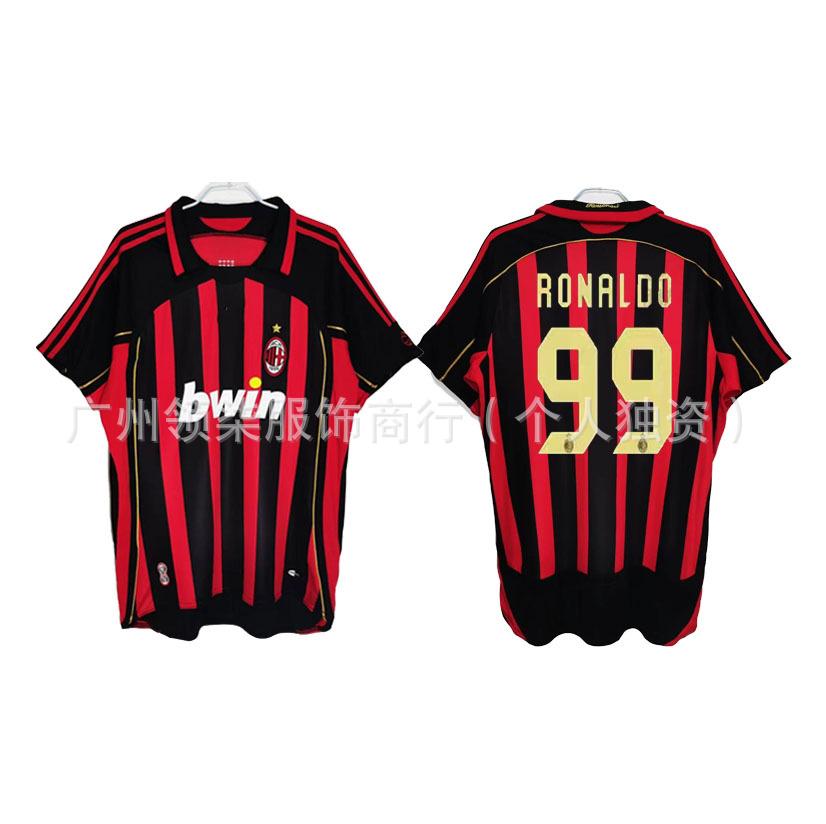 AC Milan retro jersey 0607 season Kaka Maldini Ronaldini Ronaldinho Pirlo collector's edition football jersey