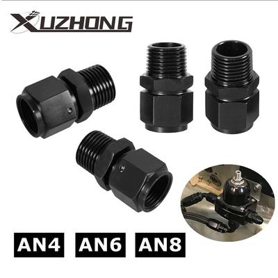 AN4 AN6 AN8 Прямий адаптер паливної системи, фітинг з внутрішньою різьбою 1/4NPT на 1/2NPT 1/8 NPT 3/8NPT із зовнішньою різьбою, поворотний, алюмінієвий, чорний
