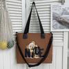 Simple canvas large-capacity bag women's summer new shoulder fashion letter tote bag messenger bag bag