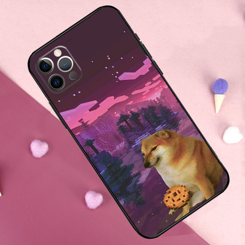 

Funny Cheems Doge Phone Case For iPhone 17 Pro Max 11 14 15 16 Pro Max Plus 12 13 Mini 17 Air 16e Back Cover iPhone 16 Pro