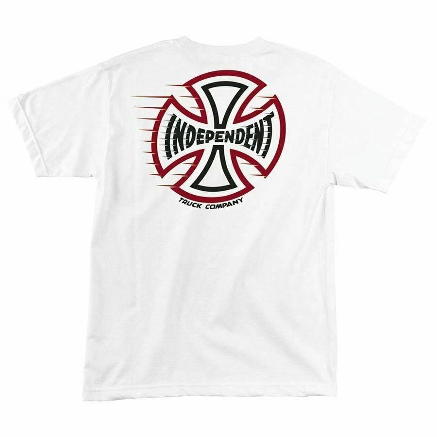 Independent Trucks TC SPEEDING CROSS Skateboard T Shirt WHITE M