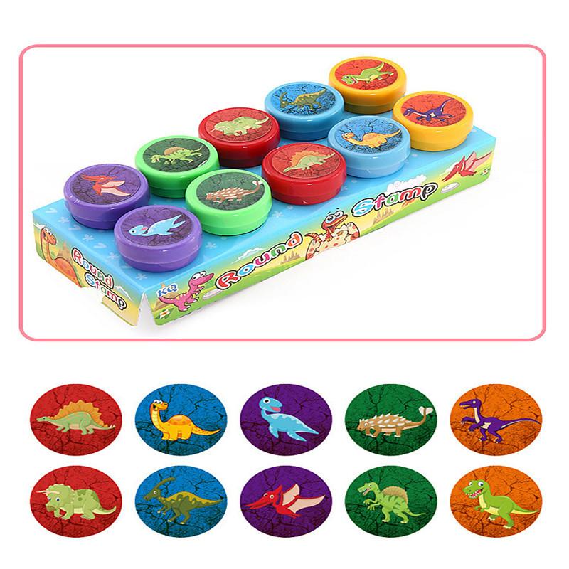 10Pcs Assorted Stamps For Kids Self-Ink Stamps Children Toy Stamps Smiley Face Seal Scrapbooking Diy Painting Photo Album Decor