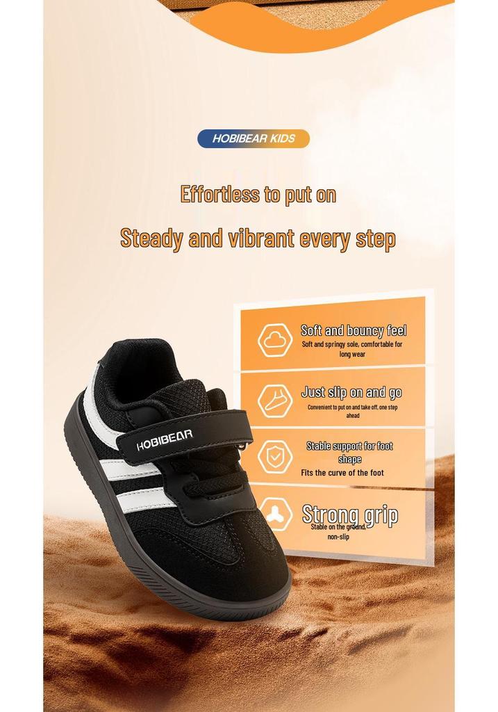 HOBIBEAR Kids Unisex Wide Toe Retro Velcro Casual Running Shoes