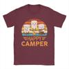 Funny Happy Marshmallow Camper T Shirts Mens  Cotton Vintage TShirt O Neck  Tee Shirt Short Sleeve Tops Gift Idea