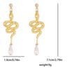 New Snake-shaped Pearl Earrings with a Stylish, Versatile and Trendy Party Style