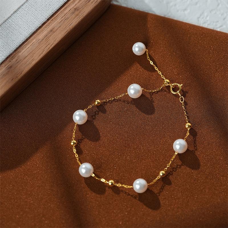 

Французский жемчужный браслет с бисером, легкий роскошный темперамент, универсальный браслет, изысканная мода, высокое чувство, нишевые украшения для женщин
