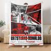 Cristiano Ronaldo (28) Personalized Name Blanket Gift Customizable Blanket Soft & Cozy Perfect for Office Chair Bed Bedding Living Room