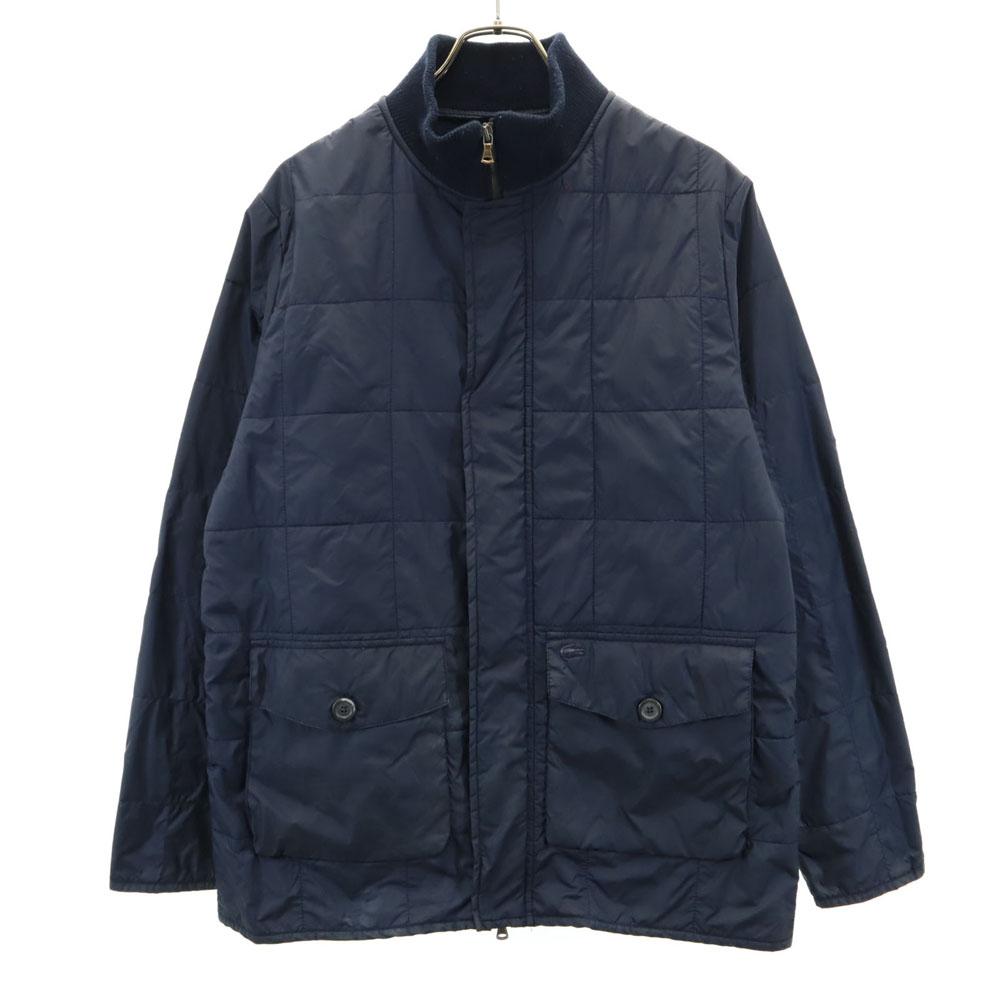 LACOSTE Quilted jacket M Navy Back fleece Men's Used