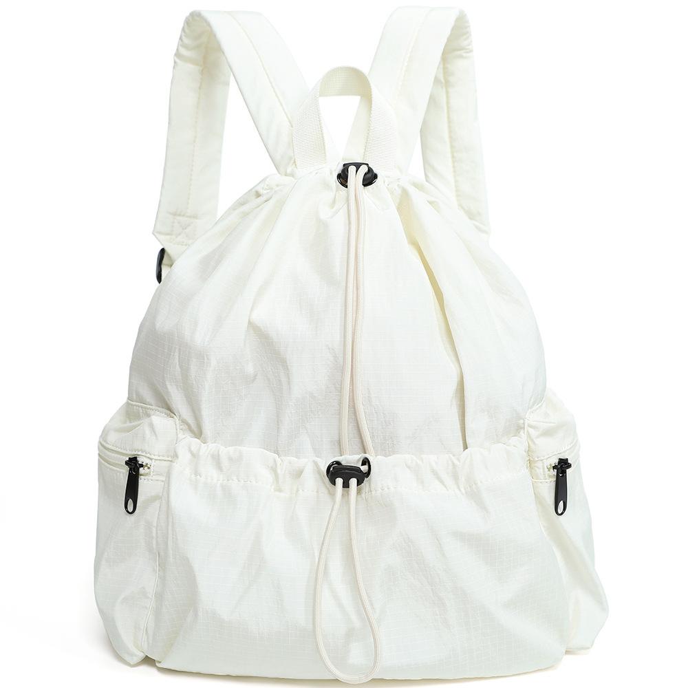 

2025 spring new nylon cloth plaid casual backpack small backpack women s lightweight Korean ins drawstring schoolbag