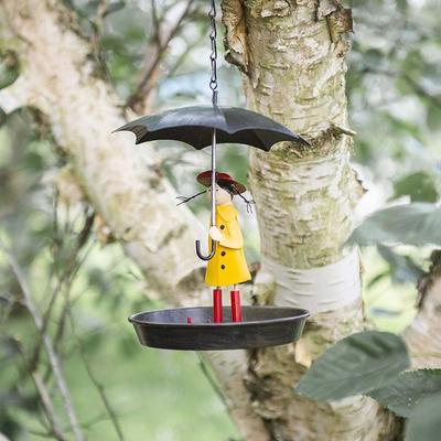 Hanging Bird Feeders For Outdoors Girl And Umbrella Hummingbird Feeder Tray Outside For Bird Bath Garden Decor Yard Decorations