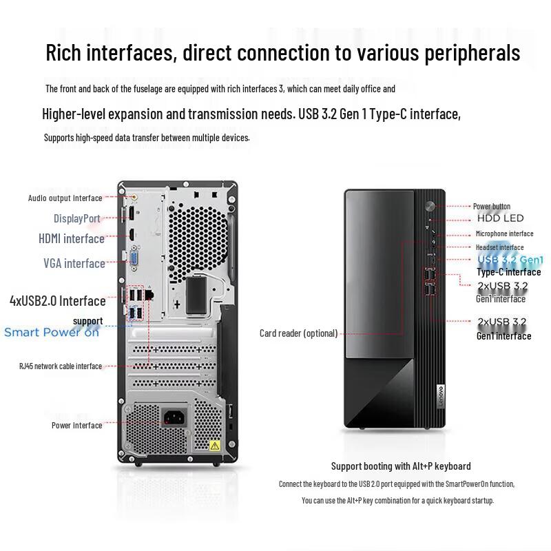 Lenovo Yangtian M460 Business Desktop with 23.8" Monitor (CN version)