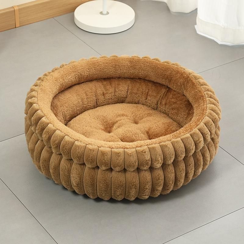 Hundebett Rund Abnehmbares Haustierbett für Kleine Mittlere Hunde Dick Warm Wasserdicht Katzenkörbchen Ganzjahres Haustierhaus mit Abnehmbarem Kissen