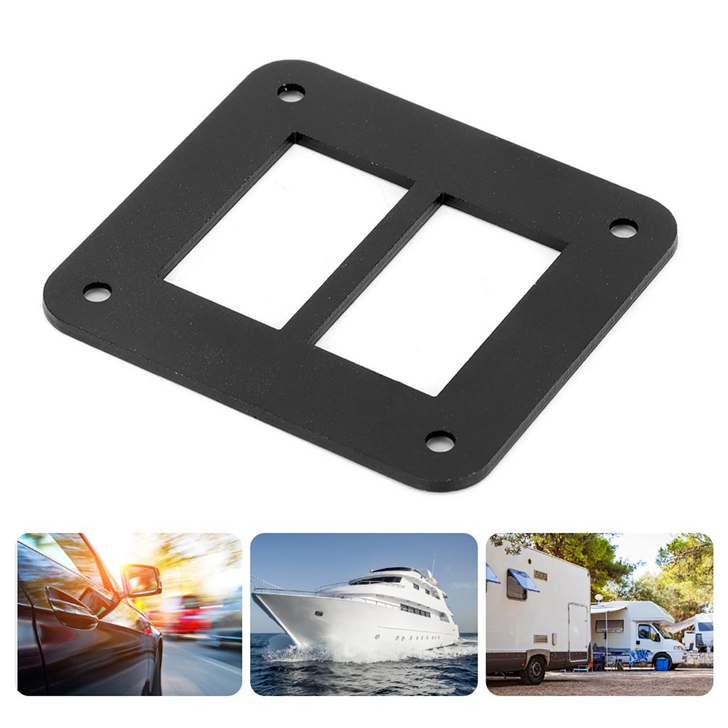 2 Way Black Aluminum Durable Car Trailer Boat Rocker Switch Panel Housing Holder