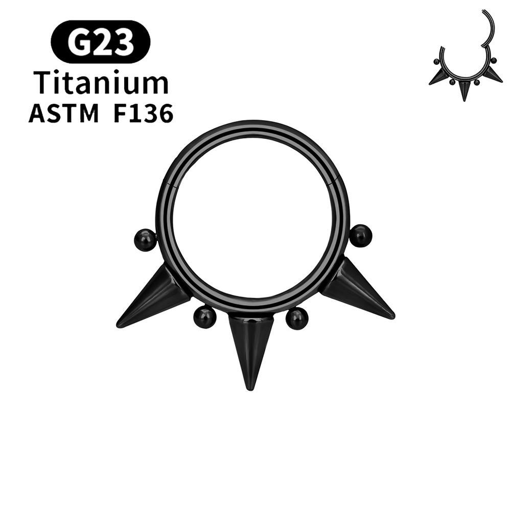 Inele Clicker Septum Spike Titan F136 G23 16G Inele Piercing Septum cu Balama Inele Nas Cercuri Cartilaj Helix Tragus Cercei Bijuterii Body