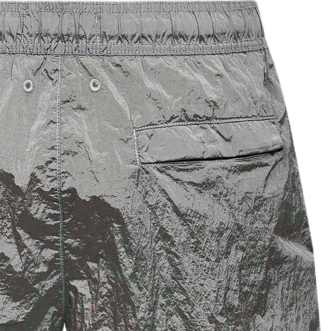 STONE ISLAND Ss26 Shiny Solid Color Elastic Waist Square Swim Shorts Men Swimwear L1S15B100004S0043V0061