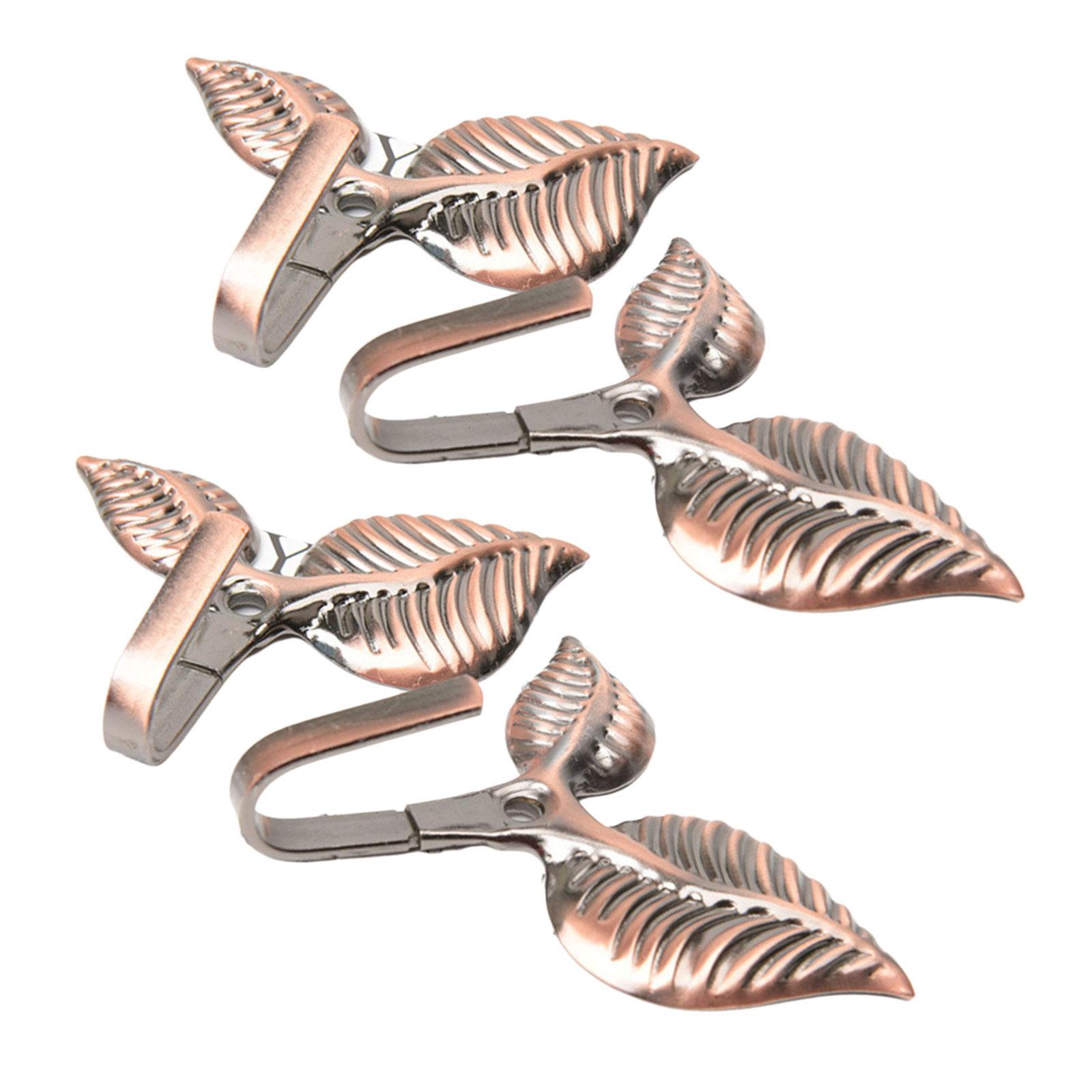 

4 шт. крючки для подхватов для штор, винтажные крючки для подхватов для штор в форме листьев, настенные крючки для подхватов для штор, вешалка для полотенец 3