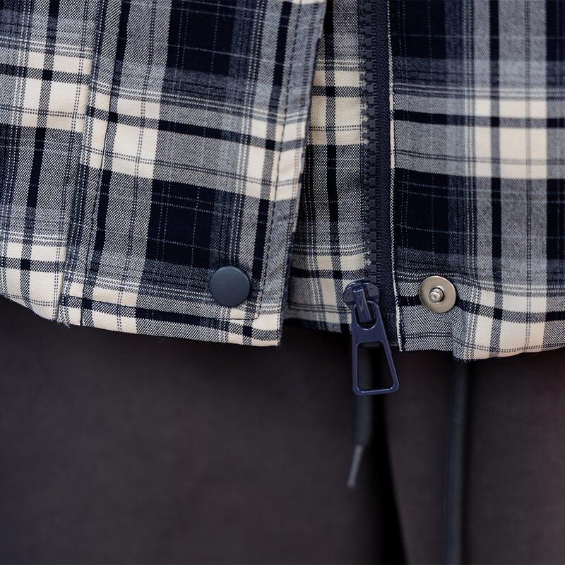 Mokana Women's Retro Plaid High-Collar Down Vest