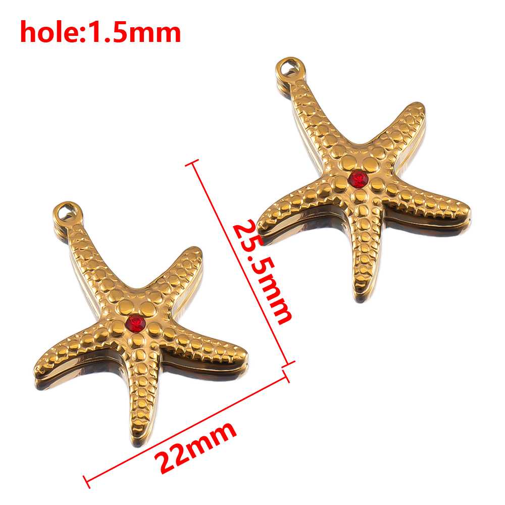2pcs Stainless Steel Irregular Red Necklace Charms Gold Plated Imitation Pearl Earrings Component DIY Necklaces Jewelry Findings
