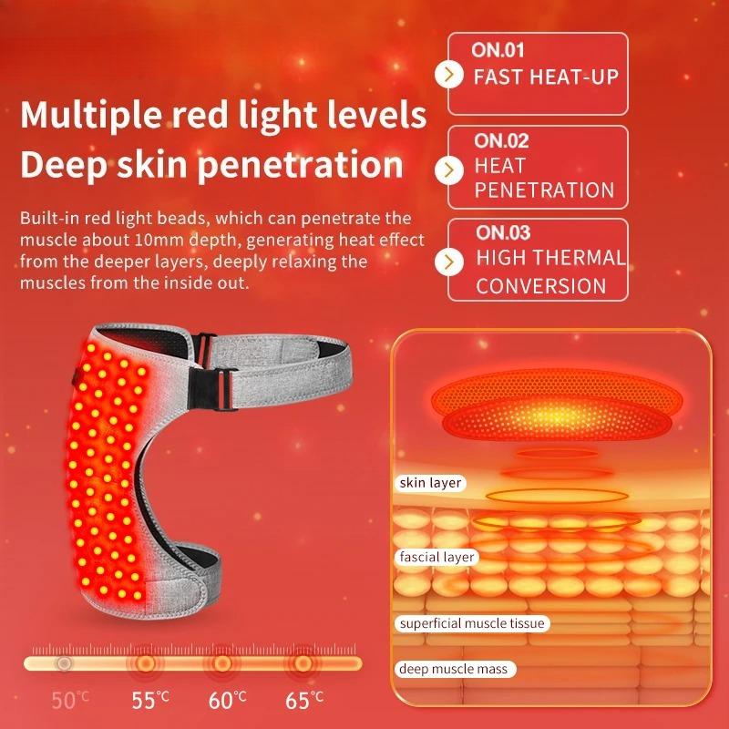 3 Modes 50-90LED 660nm Red Light Heating Pad Hip Brace Wellness Protector Fatigue Relief Home Relaxation