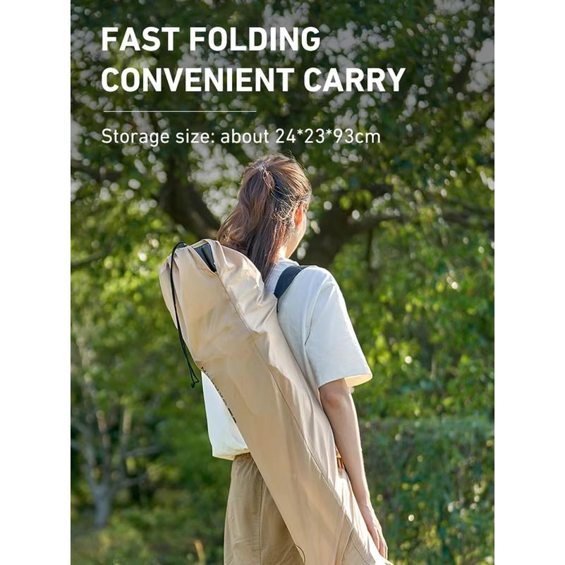 2-in-1 Reclining Camping Chair Lightweight Folding Camping Lounge Chair with Adjustable Backrest & Footrest for Beach