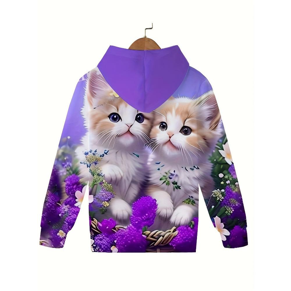 Moletom com capuz de manga comprida com desenho animado divertido, pulôver respirável e confortável para meninos e meninas ativos, ideal para esportes, brincadeiras ao ar livre, uso casual