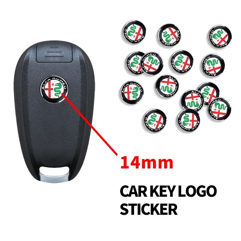 ZHA3 2/5/10pcs Car Key Emblem Sticker Logo Auto Key Sticker Emblem Decoration Decals For Alfa Romeo Sportiva Mito 147 GT Accessories