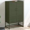 VidaXL High Buffet, Cabinet with Drawers, Cupboard with Door, Storage Furniture, Living Room Organizer, Green 846612