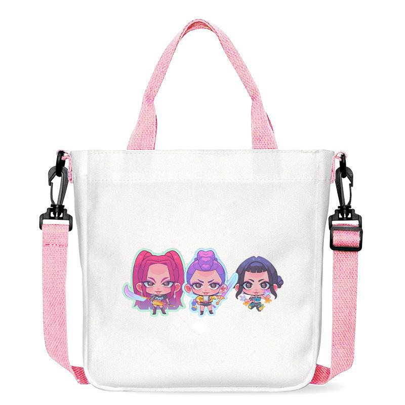 KPop Demon Hunters Crossbody Bags Women Rumi Mira Zoey Purple Handbag Girls Travel Shopping Canvas Shoulder Bag for S Kid Friendly Entertaining Fun