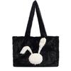 Autumn Winter Fashion Versatile Cartoon Cute Large Capacity Shoulder Bag for Women New Furry Handbag Commuter Tote Bag