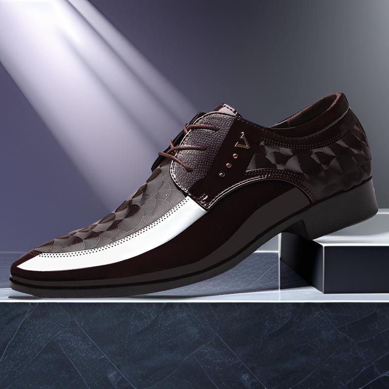 

2024 осень новые глянцевые кожаные туфли большого размера мужские деловые туфли корейская версия британская внешняя торговля популярная мужская обувь 49