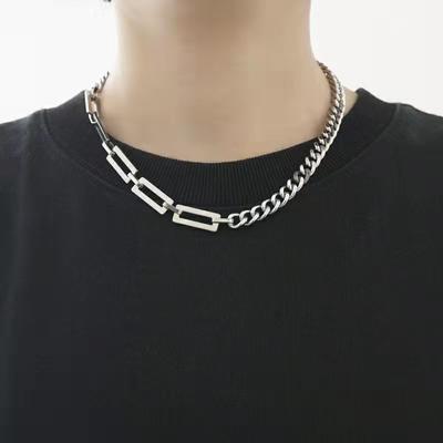 Koreanische Retro-Halskette für Herren im trendigen kubanischen Patchwork-Stil, personalisiertes Schlüsselbeinketten-Halsketten-Zubehör im Hip-Hop-Street-Cool-Stil