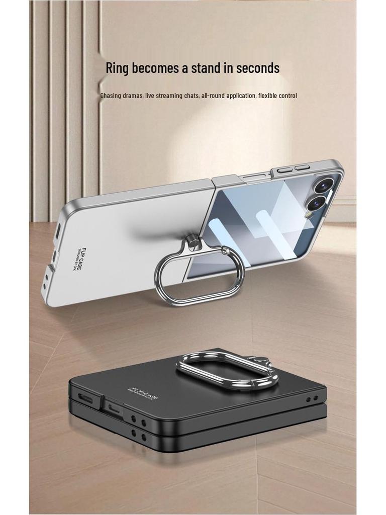 Samsung Z Flip 7 Oval Ring Phone Case - New, Simple Design for Folding Phones