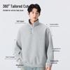 MINISO Men's Half-Zip Stand-Collar Heavyweight Loose Fit Casual Sweatshirt