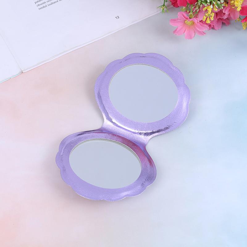 Kompaktní kosmetické zrcátko Pu Leather oboustranná lupa na make-up ve tvaru moře Shell