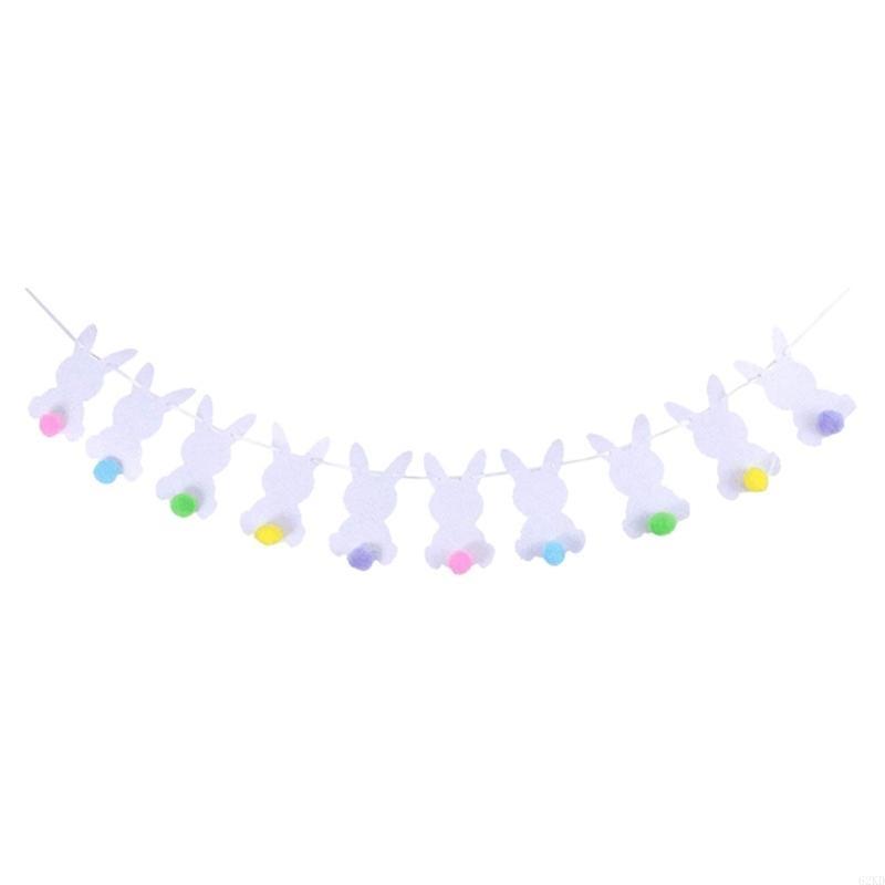 62KD Happy Easter Rabbit Bunny Ball for Banner Garland Wall Hanging Bunting Flag Deco