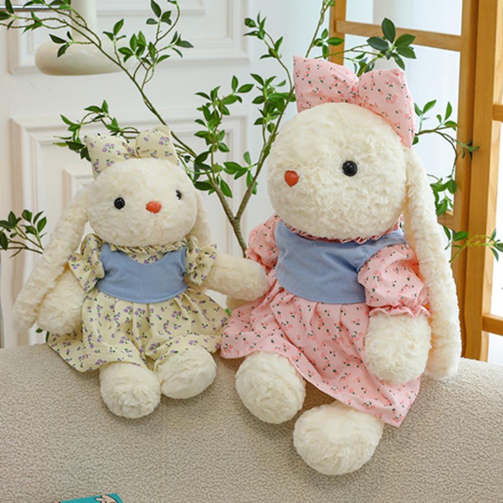 Stuffed Rabbit Plush Toy Colorful Dress Rabbit Soft Doll Animal Dressed Bunny Doll  Kids Boy Girl