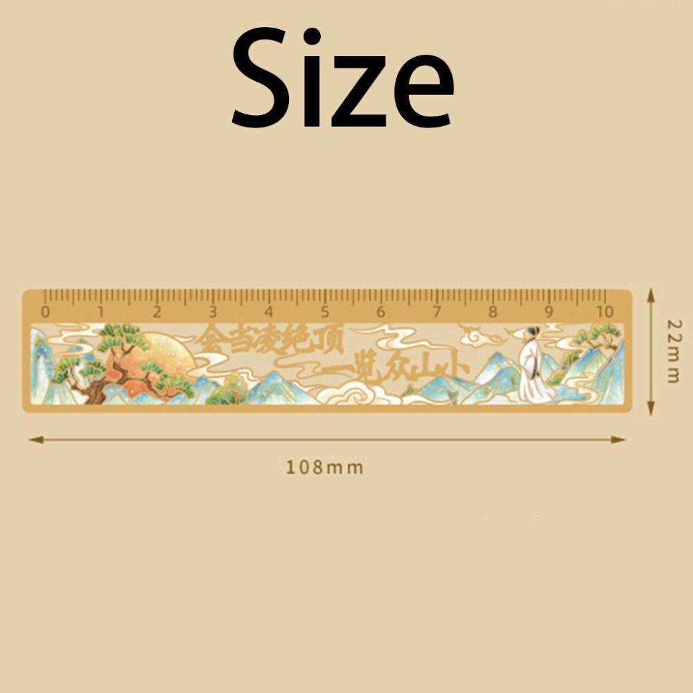 Cute Bronzing Ruler Bookmark Kawaii Landscape Metal Bookmark Oil Painting Ruler Bookmark  School