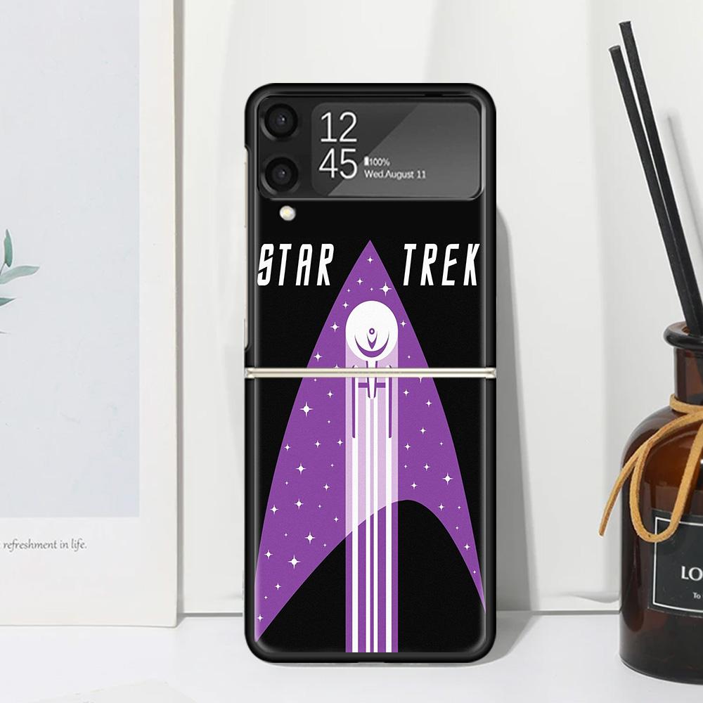 Star Movie T-Trek Pouzdro na telefon pro Samsung Galaxy Z Flip 7 6 5 4 3 5G Flip3 Flip4 Flip5 ZFlip6 ZFlip7 Černé Fundas Galaxy Z