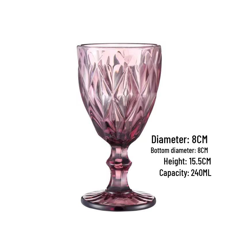 Vintage geprässter Rotweinglas - Elegantes dickes Glas für Hochzeiten & Dekoration