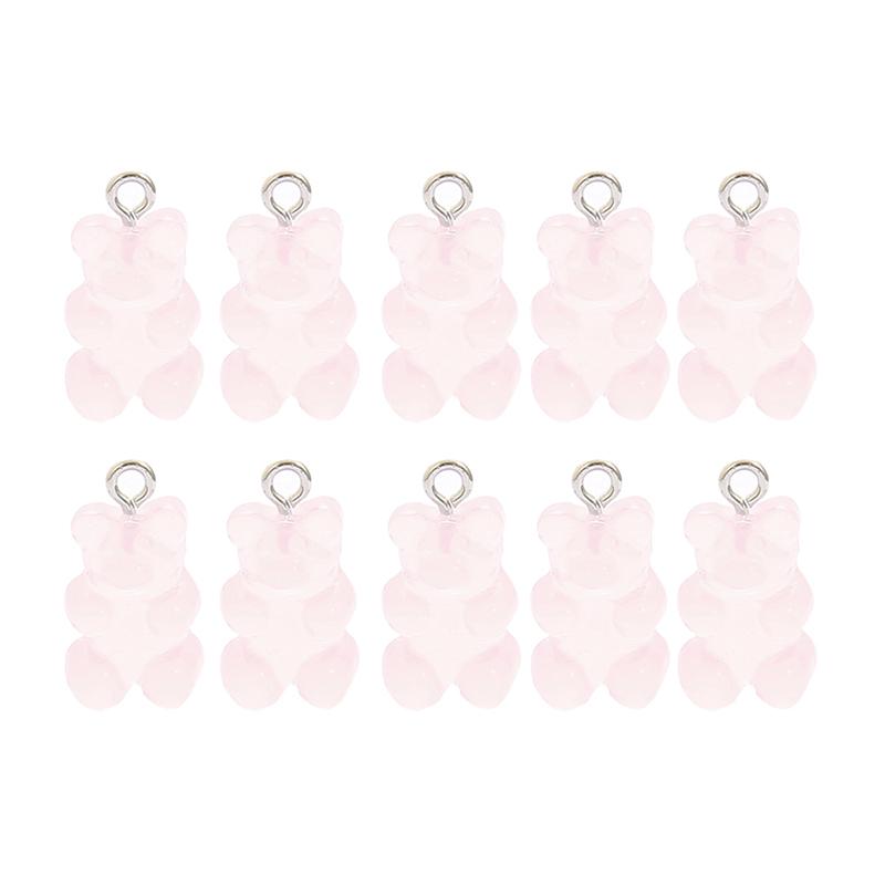10pcs Resin Candy Color Bear Charms Pendant Beads for Necklace Bracelet Jewelry Making
