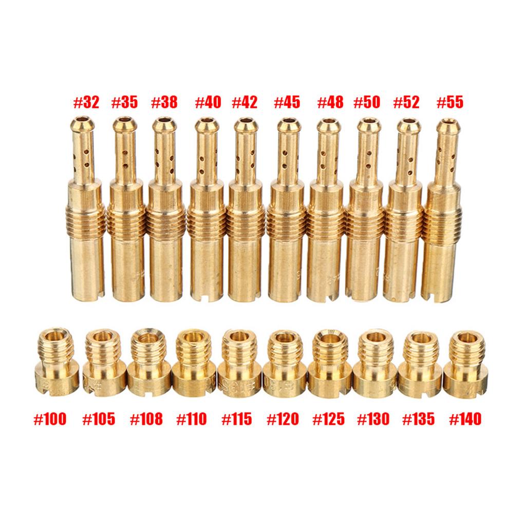 20Pcs Carburetor Main S Kits 10 Carburetor Main S with 10 Slow Pilot S Accessories for PWK CVK