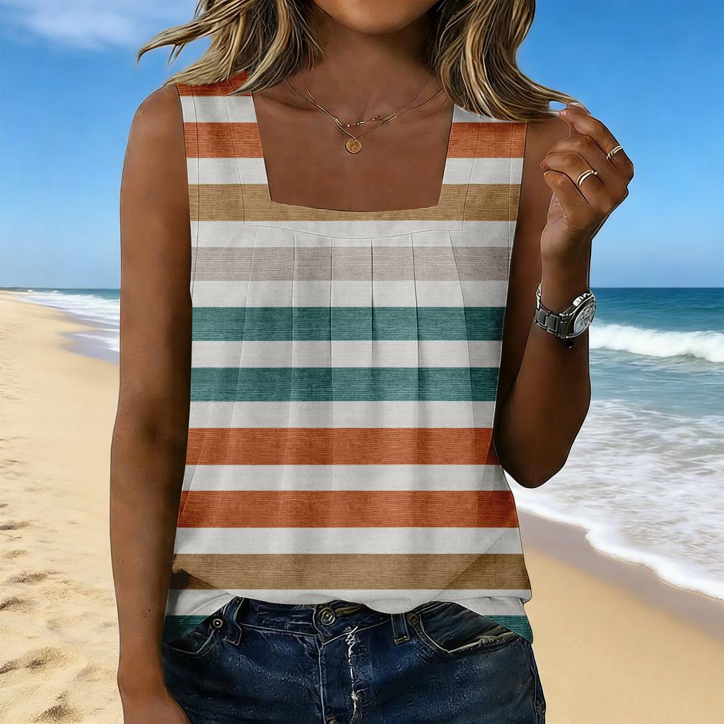 Women's Fashionable Casual Vintage Print Tank Top