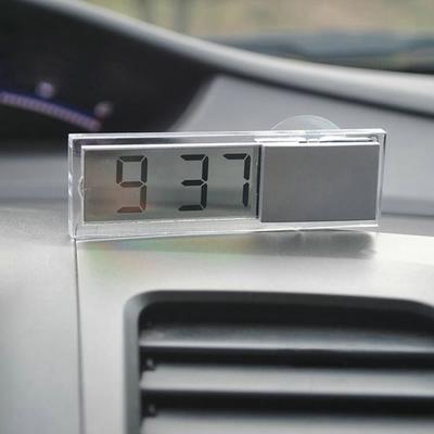 Klassische elektronische Uhr, schlankes Mini-montiertes Sucker-LCD-Digital-Armaturenbrett für Autos, kratzfest