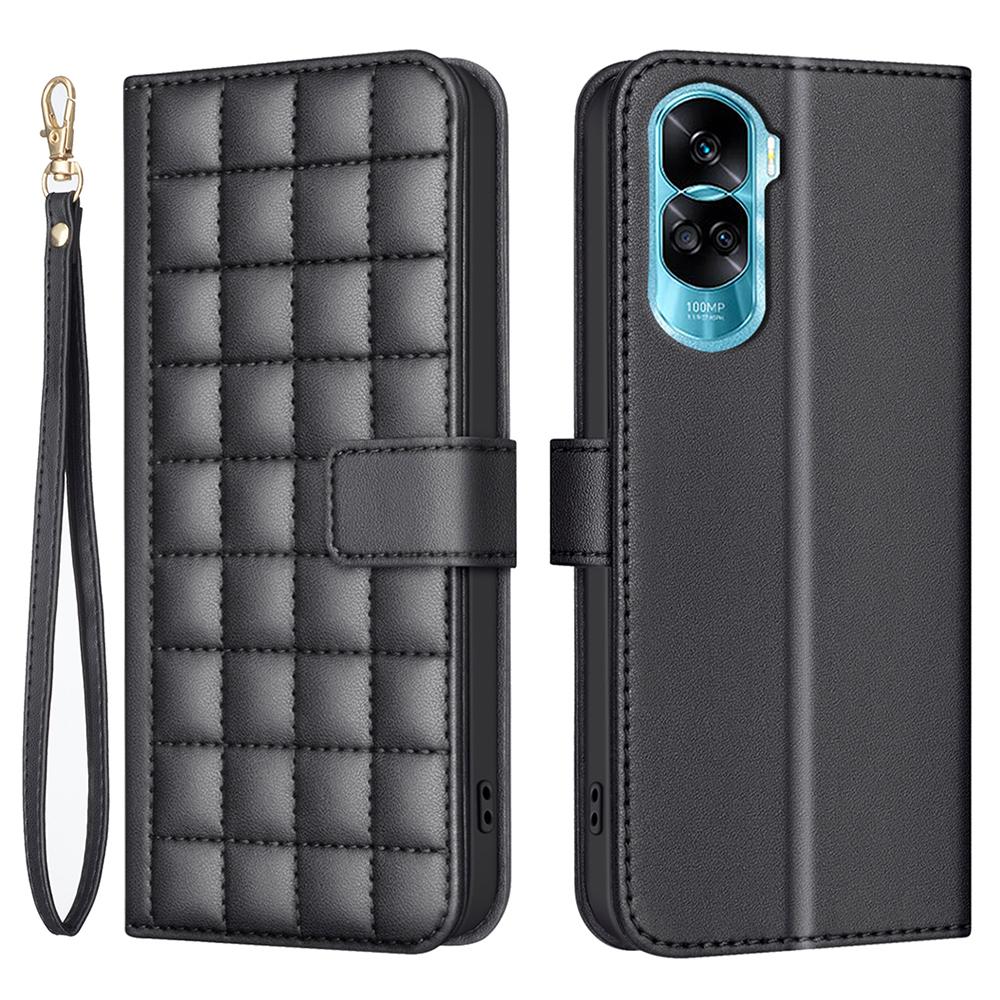 For Honor X50i 5G/90 Lite 5G Case Square Grid Pattern Leather Cover