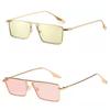 2pcs Women Fashion Metal Frame square outdoors Eyewear Shades Sunglasses For Women Men Glasses