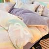 Vintermelk flanell 4-delt sett flens pluss flanell dynesett laken hatter Seng 3-delt sett