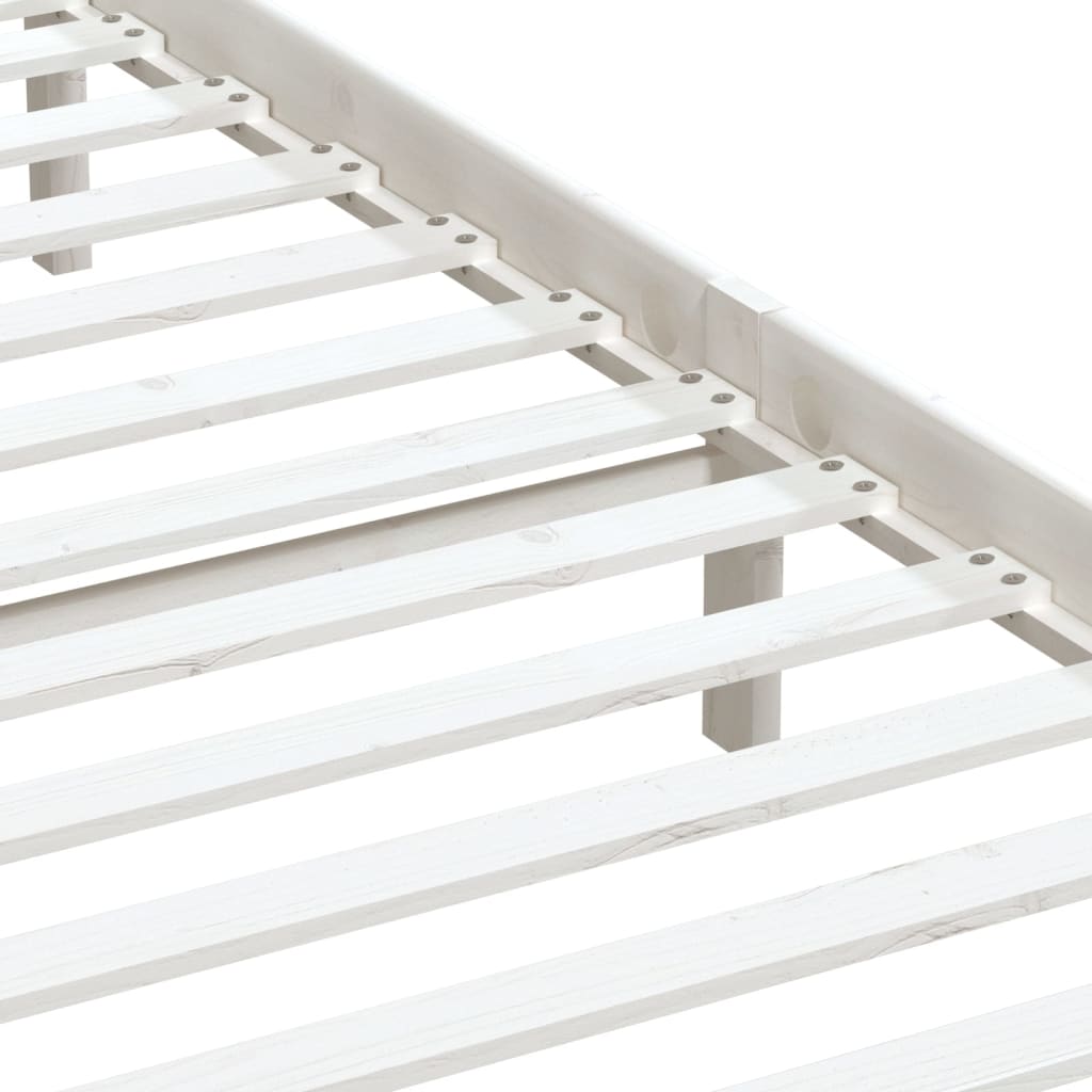 Solid Wood Bed Frame White 180x200 cm