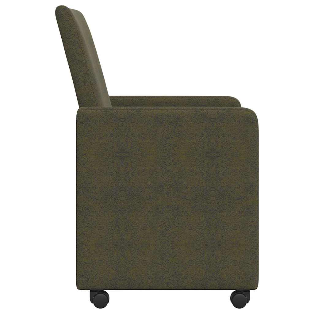 Dining Room Chairs with Casters 2 pcs Army Green 57 x 66 x 94 cm