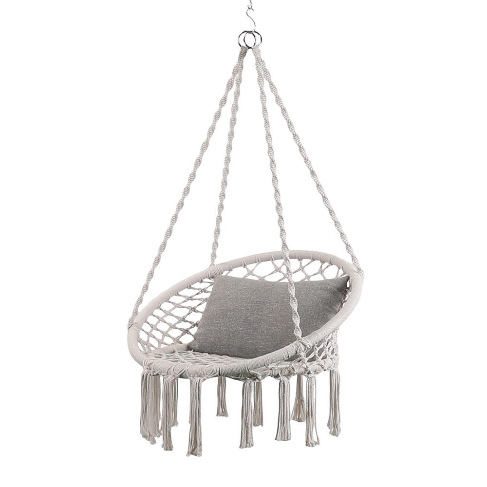 Nordic Style Cotton Rope Hanging Chair - Indoor/Outdoor Tassel Swing Hammock